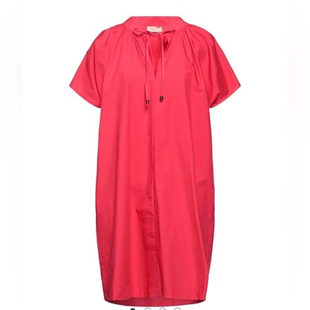 Momoni Vibrant Pink Short Sleeve Peasant Mini Dress Size 44 or 8